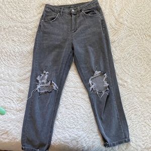 Wild Fable Black Washed Jeans (Highest Rise Mom Jeans)